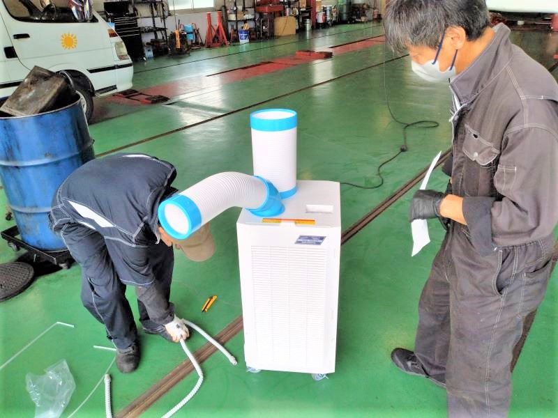 スポットエアコン　スポットクーラー　現場　工場などに 整備工場に『スポットクーラー』入荷